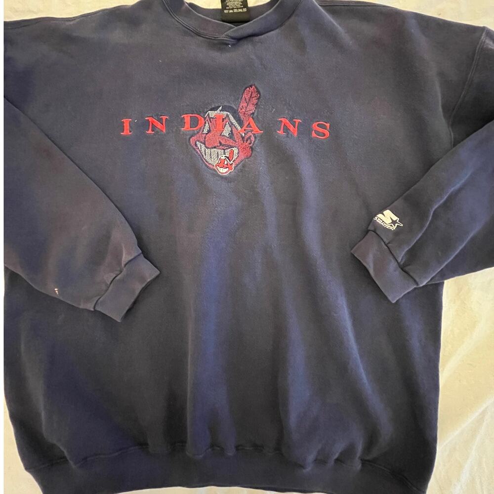 Vintage Cleveland Indians Embroidered Sweatshirt‎ XXL